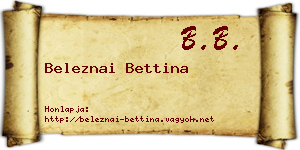 Beleznai Bettina névjegykártya